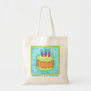 3e Happy Birthday Cake Name Persoonlijke Gift Bag Tote Bag