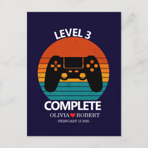 3e huwelijksverjaardag aangepaste retro videogame  briefkaart