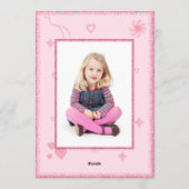 3e Invitation Anniversaire avec Paillettes Rose (Dos)