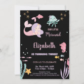 3e Invitations d'anniversaire de notre petite sirè (Devant)