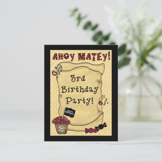 3e Invitations d'anniversaire du Pirate (Debout devant)