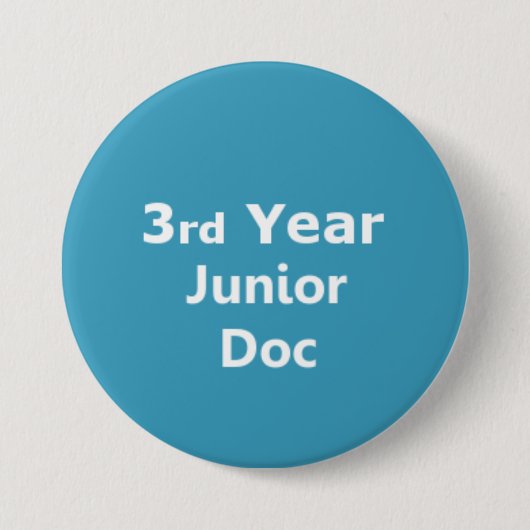 3e jaar junior Doctor badge Ronde Button 7,6 Cm (Voorkant)