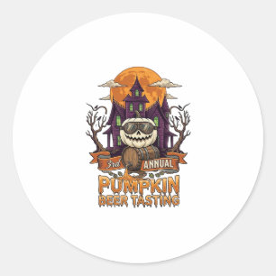 3e jaarlijkse Pumpkin Beer Tasting Halloween Spoke Ronde Sticker