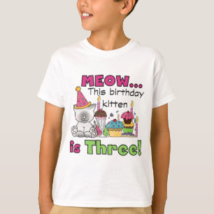 3e kitten verjaardag T-shirts en geschenken
