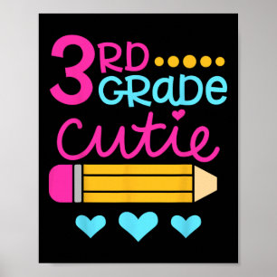 3e klas cutie eerste dag van school terug naar sch poster