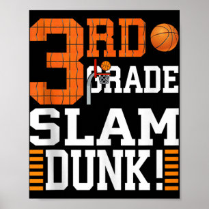 3e klas Kinder eerste dag van schoolslam Dunk Bask Poster