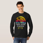 3e klas leraar uit dienst-beach Sunset Rainbow Te T-shirt (Voorkant volledig)