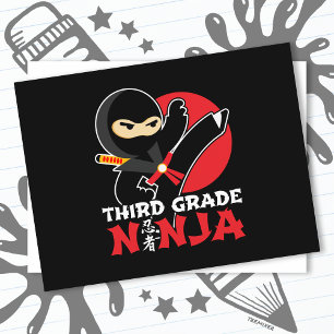 3e klas ninja trap eerste dag terug naar school briefkaart