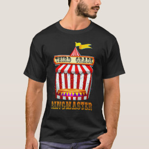 3e klas ringmeester leraar circus kermis achterkan t-shirt