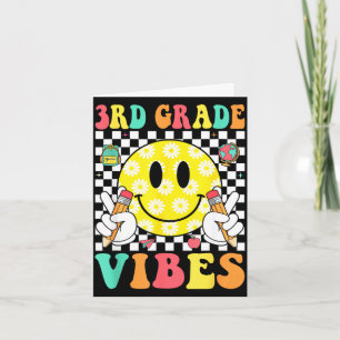 3e klas sfeer retro glimlach gezicht leraar kinder kaart
