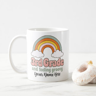 3e klas squad boho regenboog groovy retro koffiemok