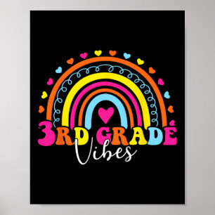 3e klas Vibes Terug naar School Retro 5e klas thee Poster
