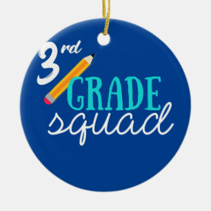 3e klas vierkant derde lerarenteam terug keramisch ornament