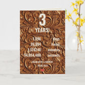 3e lederen trouwdag kaart (Gele Bloem)