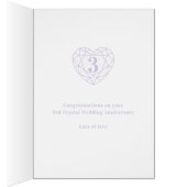 3e mariage anniversaire cristal 3 ans carte d'amou (Intérieur (Droit))