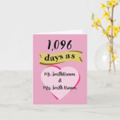 3e mariage carte anniversaire Cuir 3e (Fleur jaune)