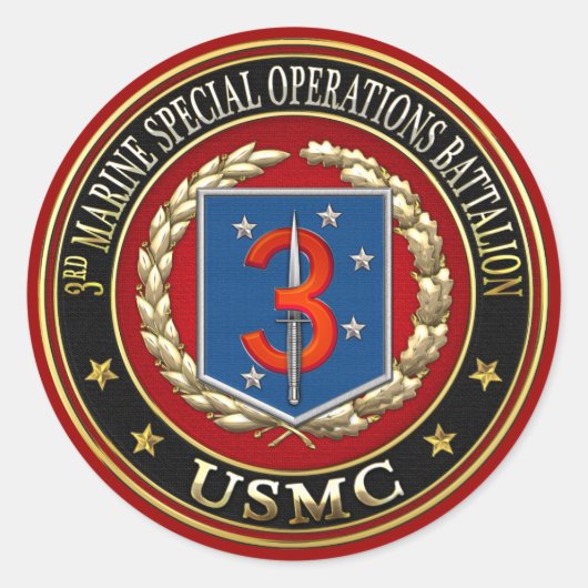 3e MSOB [3D] Ronde Sticker (Voorkant)