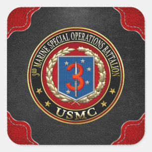 3e MSOB [3D] Vierkante Sticker