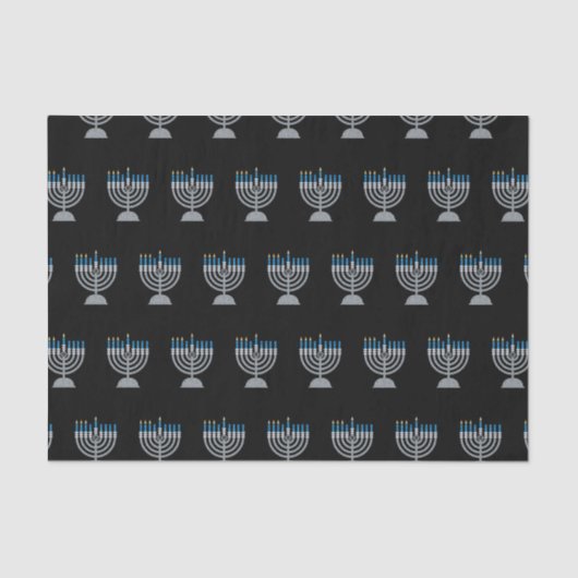 3e nacht Hanukkah Glitter Tissue Paper Tissuepapier (Voorkant)