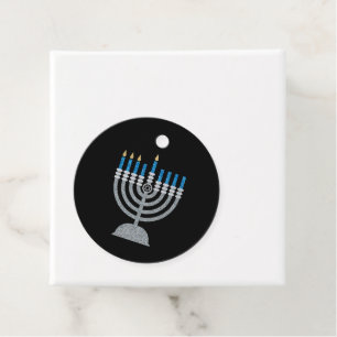 3e nacht van de Hanukkah Glitter Favor Tags Bedankjes Labels