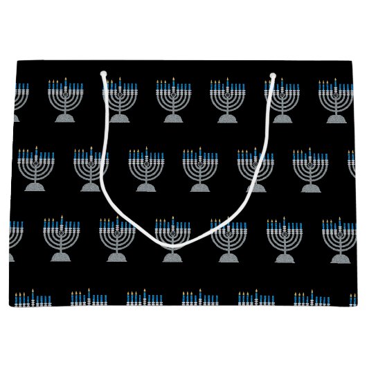 3e nuit d'Hanoukka Parties scintillant grand sac c (Devant)