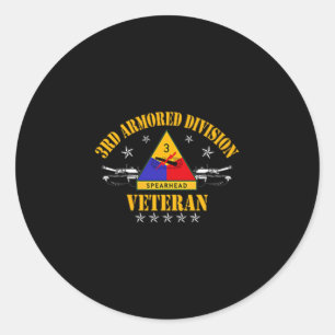 3e Pantserdivisie Veteraan  Patriottische FLA Ronde Sticker