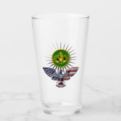 3e Pantsergrot Regiment Custom Eagle Glass Cup Glas (Voorkant)