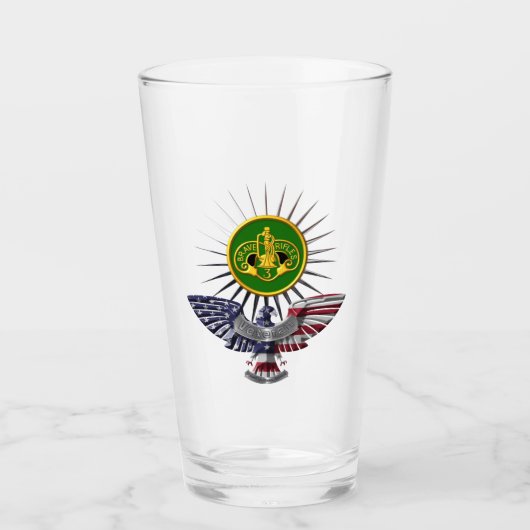 3e Pantsergrot Regiment Custom Eagle Glass Cup Glas (Voorkant)