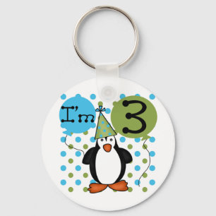 3e Penguin Verjaardag Tshirts en geschenken Sleutelhanger