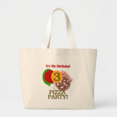 3e Pizza Party Verjaardag Tshirts en geschenken Grote Tote Bag (Voorkant)