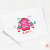 3e plaats Ugly Sweater Contest prijswinnaar Ronde Sticker (Envelop)