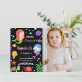 3e Sirènes noires Invitations d'anniversaire avec  (Debout devant)