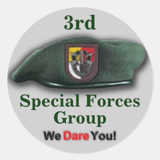 3e Special Forces groene baretten veteranen Sticke Ronde Sticker (Voorkant)