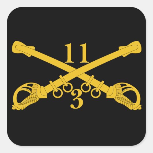 3e troop 11e Cavalry Regiment Vierkante Sticker (Voorkant)