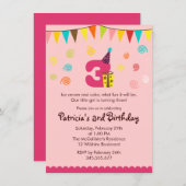 3e uitnodiging van de Birthday Children's Party (Voorkant / Achterkant)