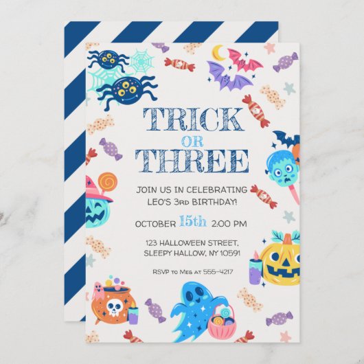 3e uitnodiging van de partij Halloween (Voorkant / Achterkant)