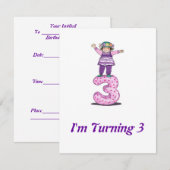 3e uitnodiging voor geboorte meisjes (Voorkant / Achterkant)