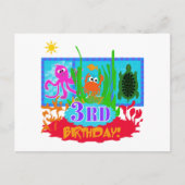 3e Undersea Adventure Verjaardag Tshirts Briefkaart (Voorkant)