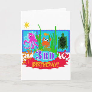 3e Undersea Adventure Verjaardag Tshirts Kaart