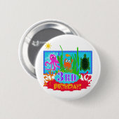 3e Undersea Adventure Verjaardag Tshirts Ronde Button 5,7 Cm (Voorkant /achterkant)