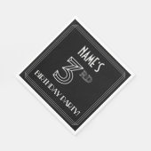 3e verjaardag: Art Deco Style + aangepaste naam Servet (Hoek)