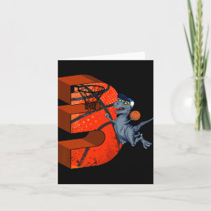 3e Verjaardag Basketbal Dinosaurus Boy Gifts Slam  Kaart