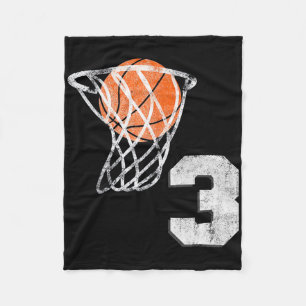 3e verjaardag basketbal drie 3 jaar oud jongens Ki Fleece Deken