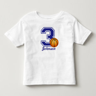 3e verjaardag basketbal gepersonaliseerd kinder shirts