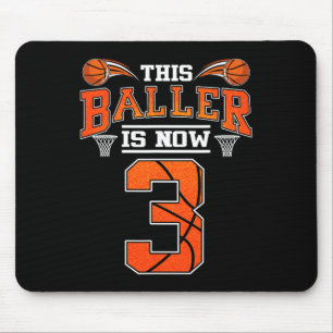 3e verjaardag Basketball Deze speler is nu 3 baken Muismat