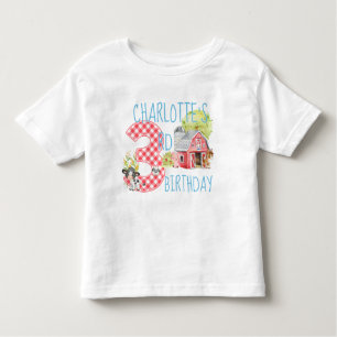3e verjaardag Boerderij Barnyard Animal Birthday Kinder Shirts