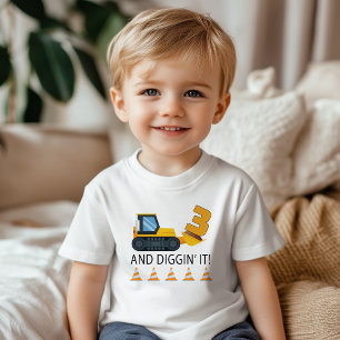 3e verjaardag bouw T-shirt – Gele dumper