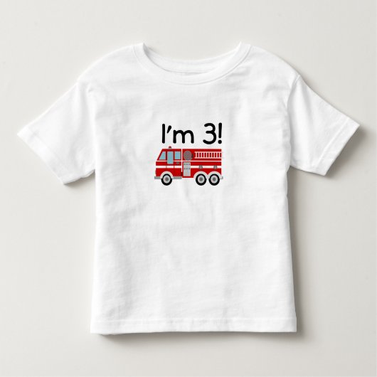 3e verjaardag brandweerauto kinder shirts (Voorkant)