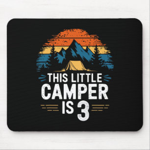 3e verjaardag camping shirt voor 3 jaar oude kinde muismat