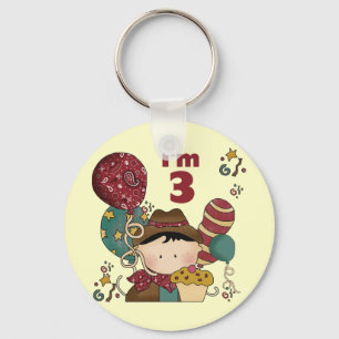 3e verjaardag Cowboy T-shirts en geschenken Sleutelhanger